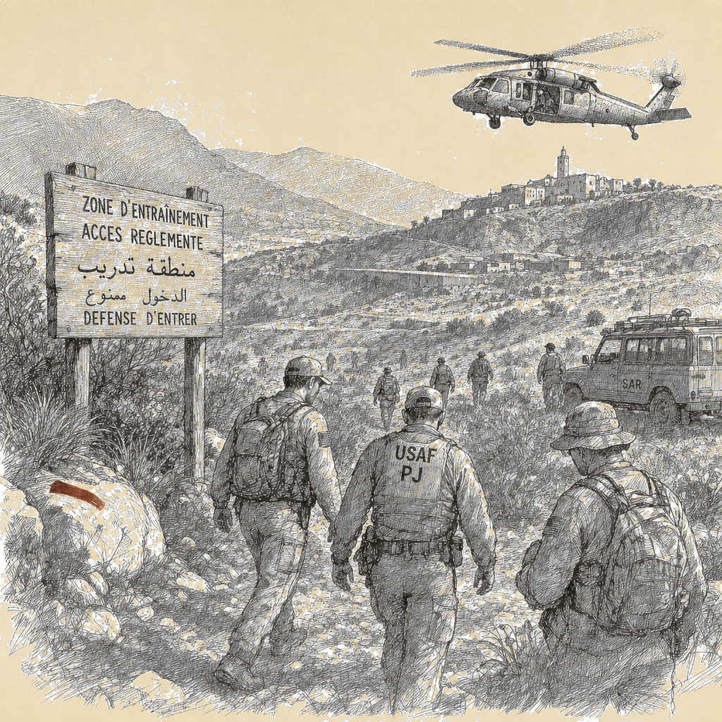 Illustration accompanying article: Two U.S. service members missing during African Lion exercise in Morocco