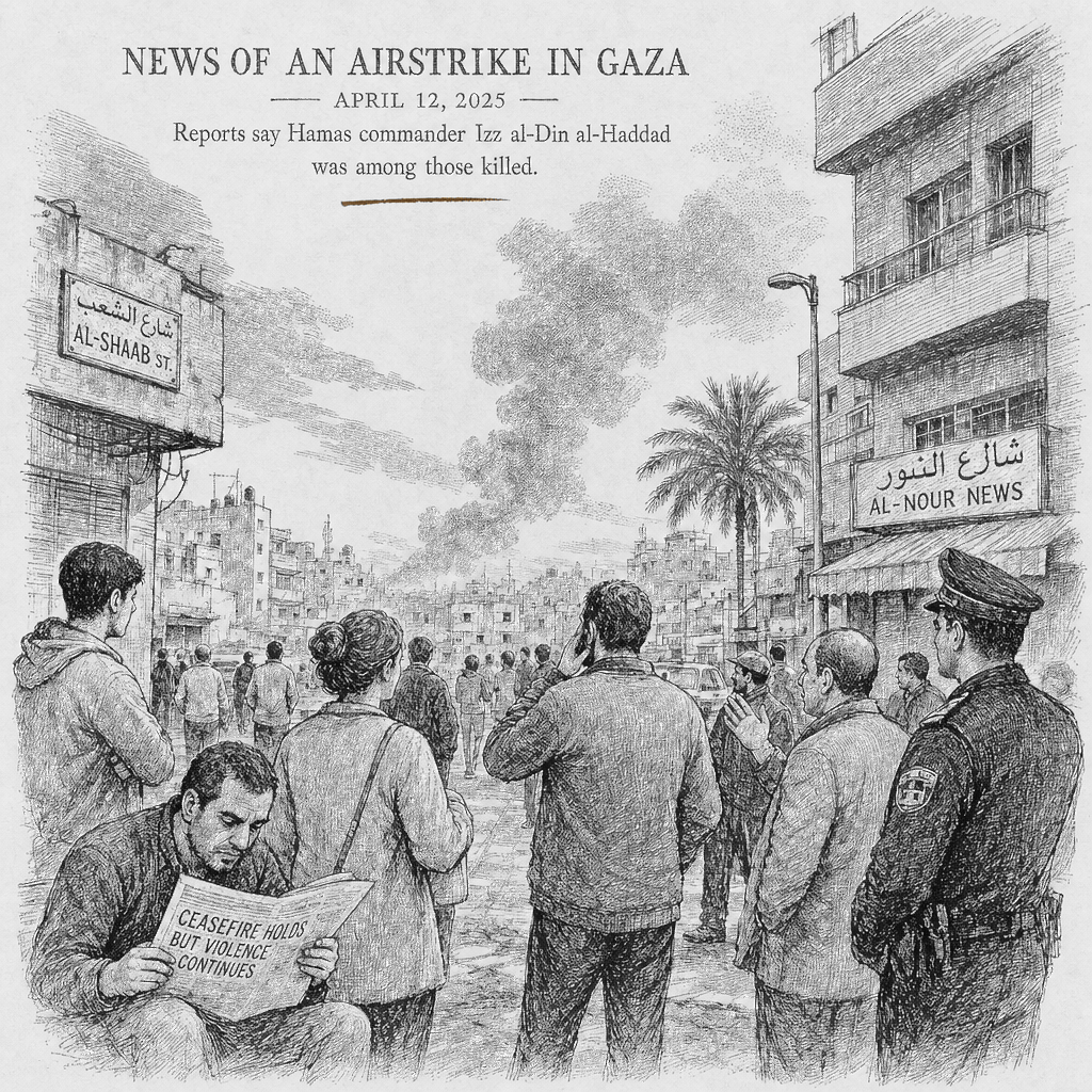 Illustration accompanying article: Hamas military wing leader killed in Israeli