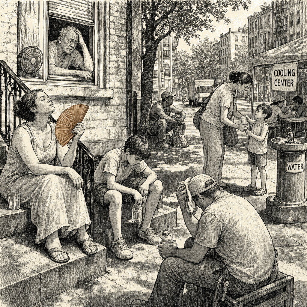 Illustration accompanying article: How excessive heat kills and tips to stay safe