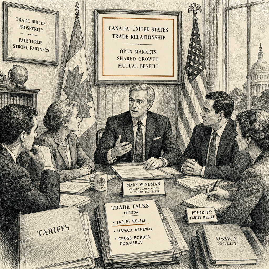 Illustration accompanying article: Canada ambassador says tariff relief priority over USMCA renewal
