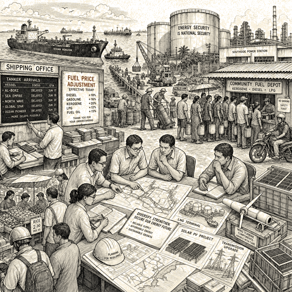 Illustration accompanying article: IEA: Iran war a ''stark wake-up call'' for Southeast Asia energy security