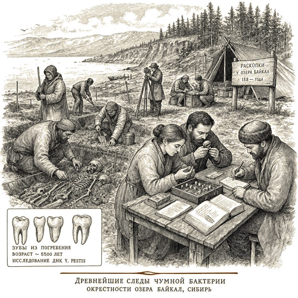 Illustration accompanying article: Oldest plague evidence found in Siberian hunter-gatherer teeth