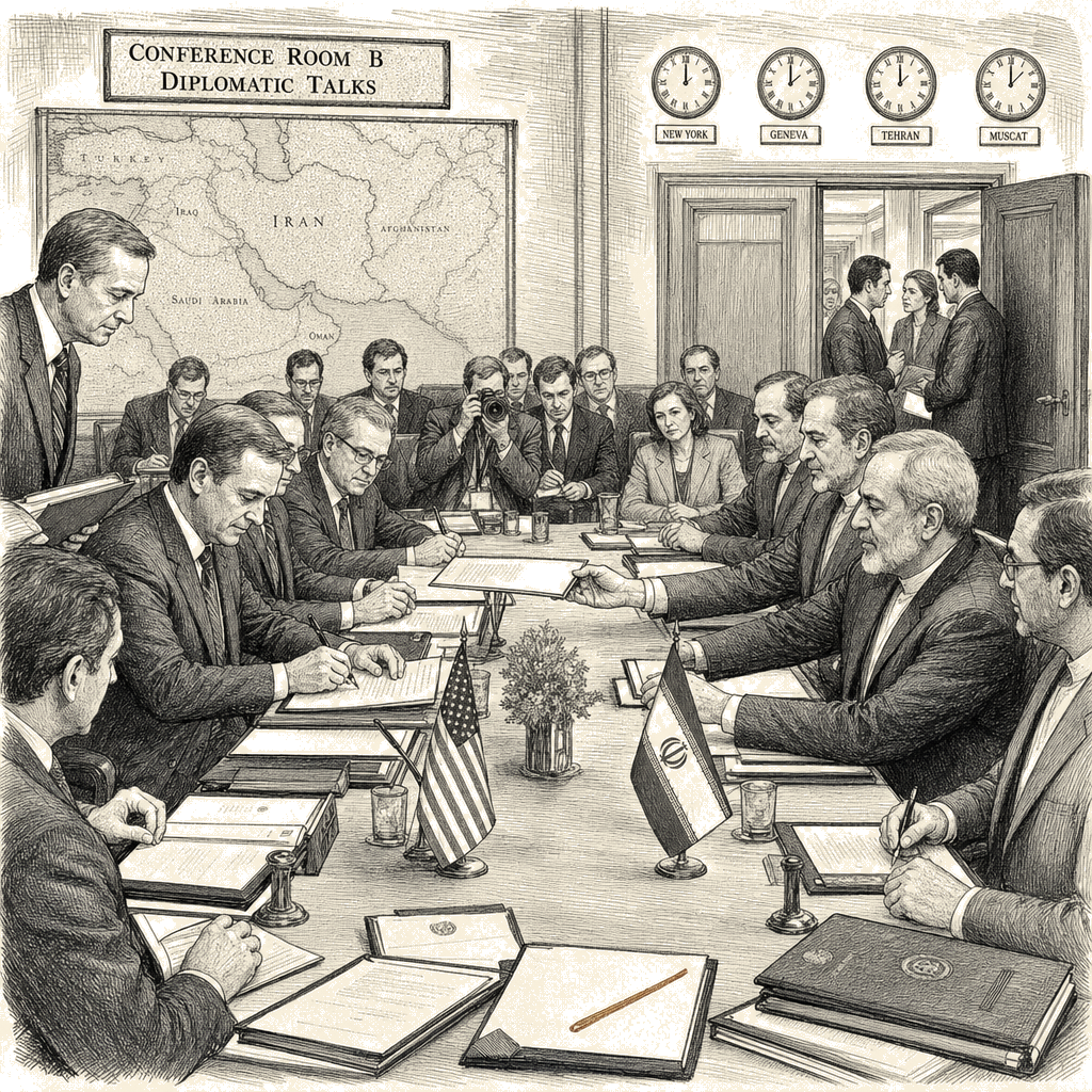 Illustration accompanying article: Guardian columnist: Iran ceasefire deal a victory for Tehran