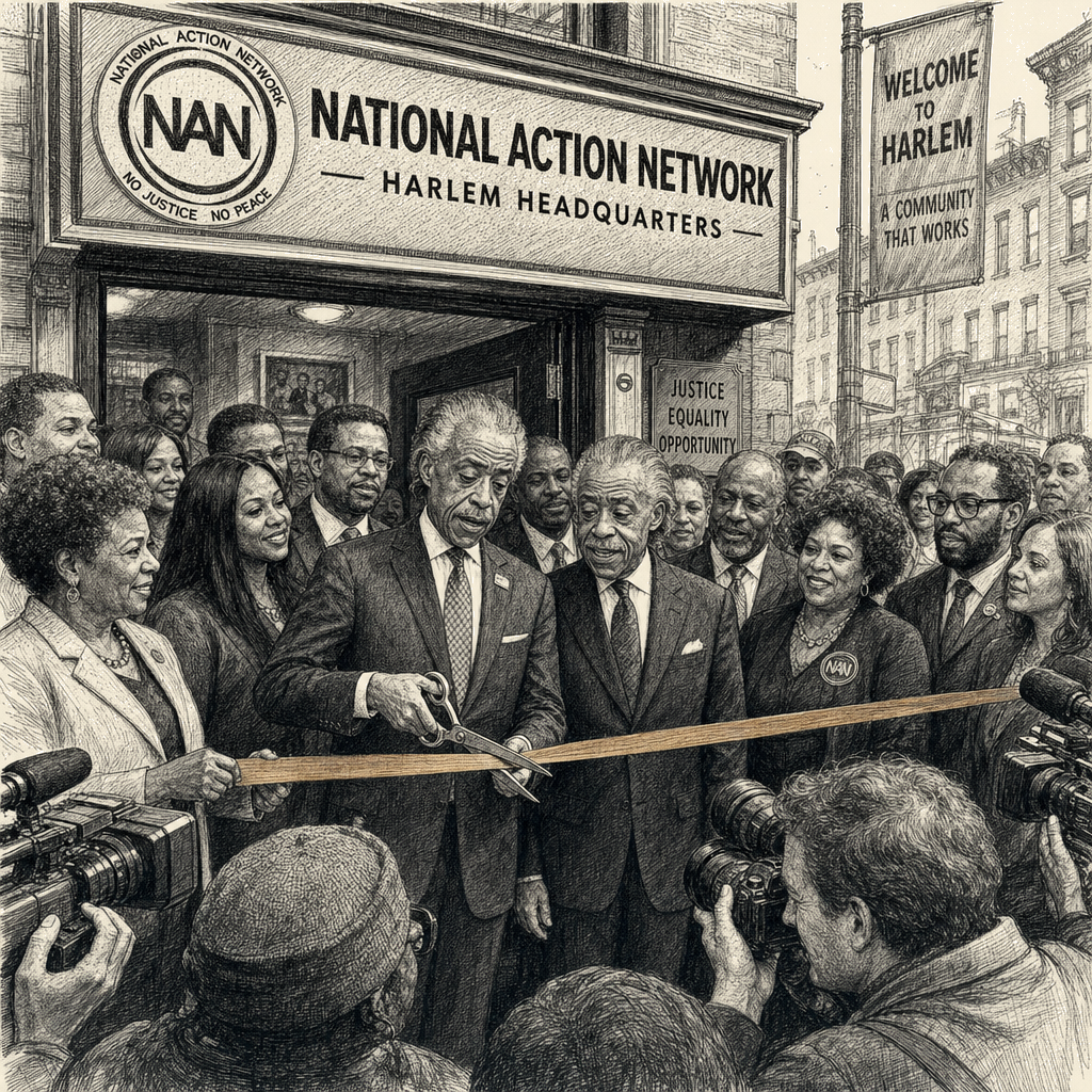 Illustration accompanying article: Al Sharpton opens newly renovated Harlem headquarters for National Action Network