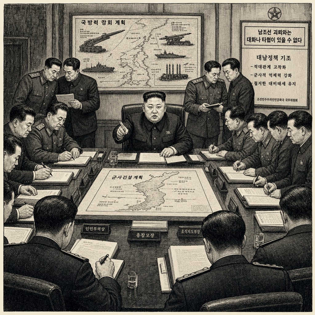 Illustration accompanying article: Kim Jong Un orders accelerated nuclear buildup, calls South Korea 'most hostile state'