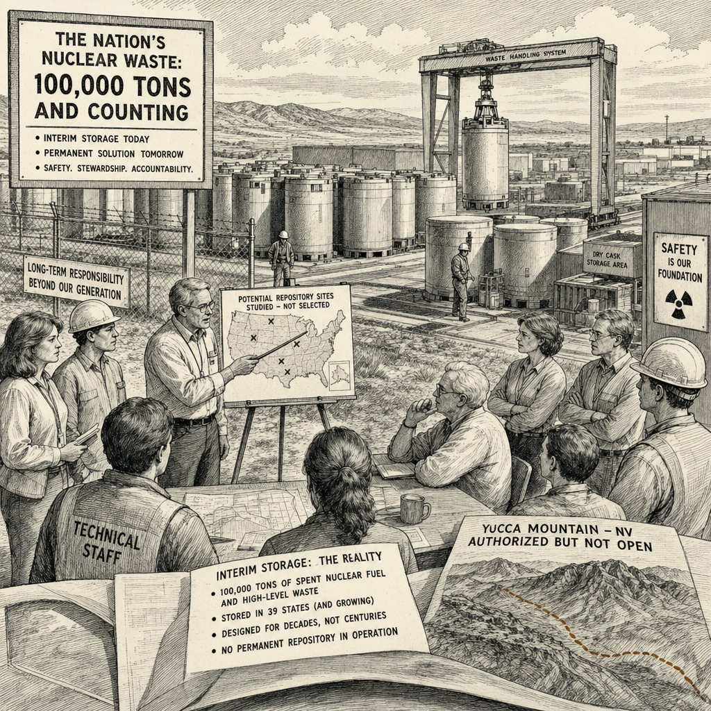 Illustration accompanying article: Expert Explains How to Fix America's 100,000-Ton Nuclear Waste Crisis