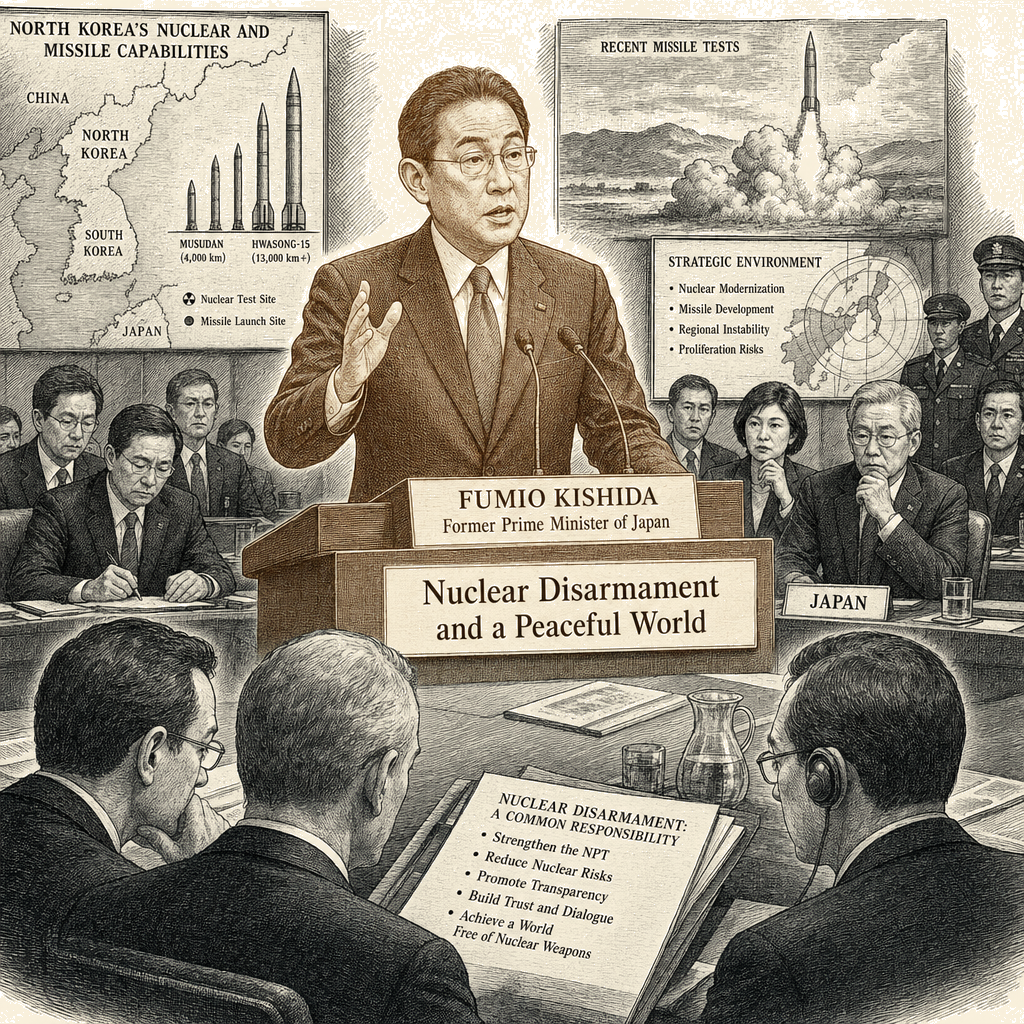 Illustration accompanying article: Kishida says North Korea complicates nuclear disarmament, urges Japan to hold course
