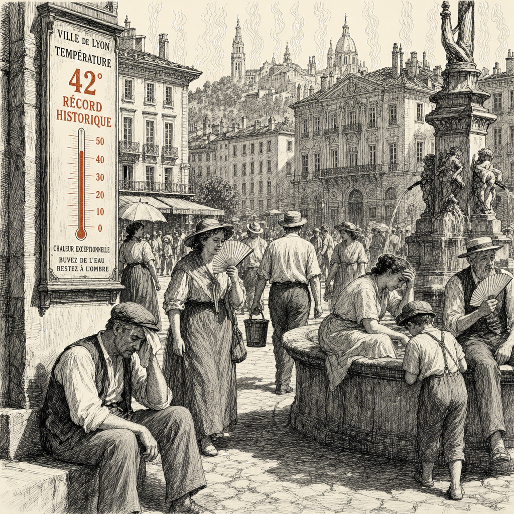 Illustration accompanying article: Study finds Europe heat wave impossible without climate change