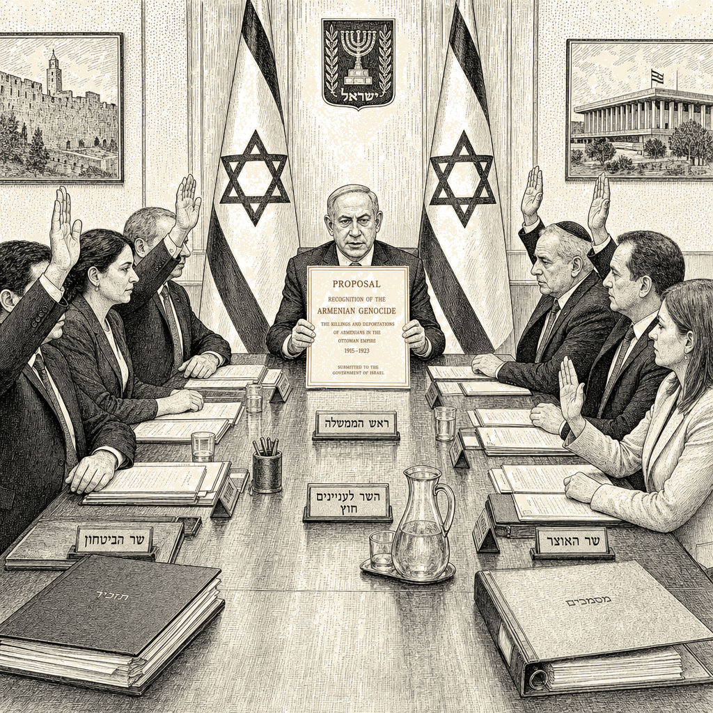 Illustration accompanying article: Israeli cabinet votes to recognize Armenian WWI killings as genocide