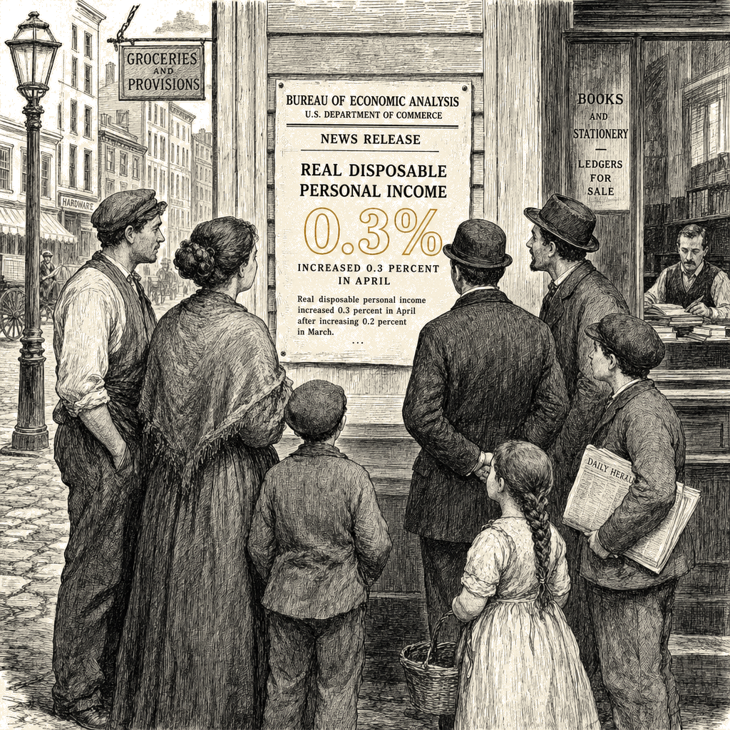 Illustration accompanying article: BEA reports 0.3% May rise in real disposable personal income