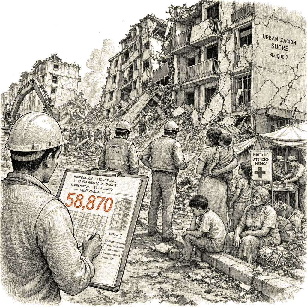 Illustration accompanying article: NASA estimates 58,870 buildings damaged in Venezuela quakes