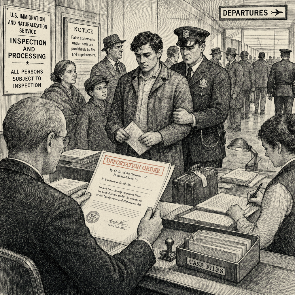 Illustration accompanying article: Rubio deports Minnesota man pardoned for child sex abuse