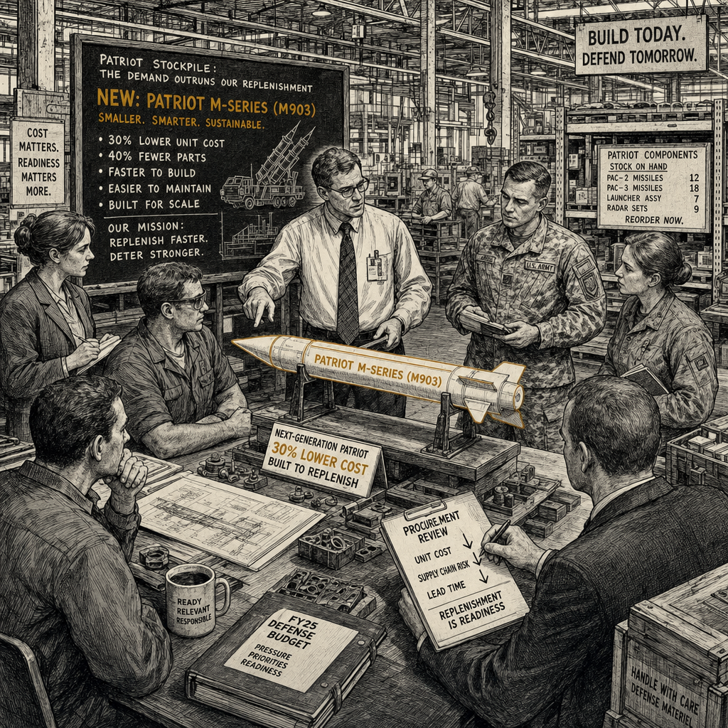 Illustration accompanying article: Lockheed Martin plans cheaper Patriot missile as stockpiles dwindle
