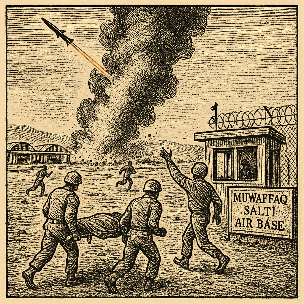 Illustration accompanying article: Iran missile strike on Jordan base kills three US service members