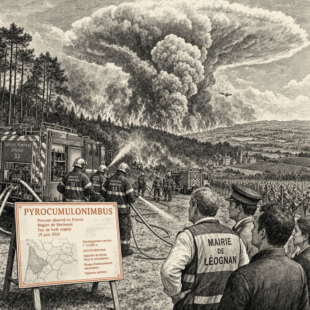 Illustration accompanying article: First pyrocumulonimbus in France as Europe wildfire crisis worsens