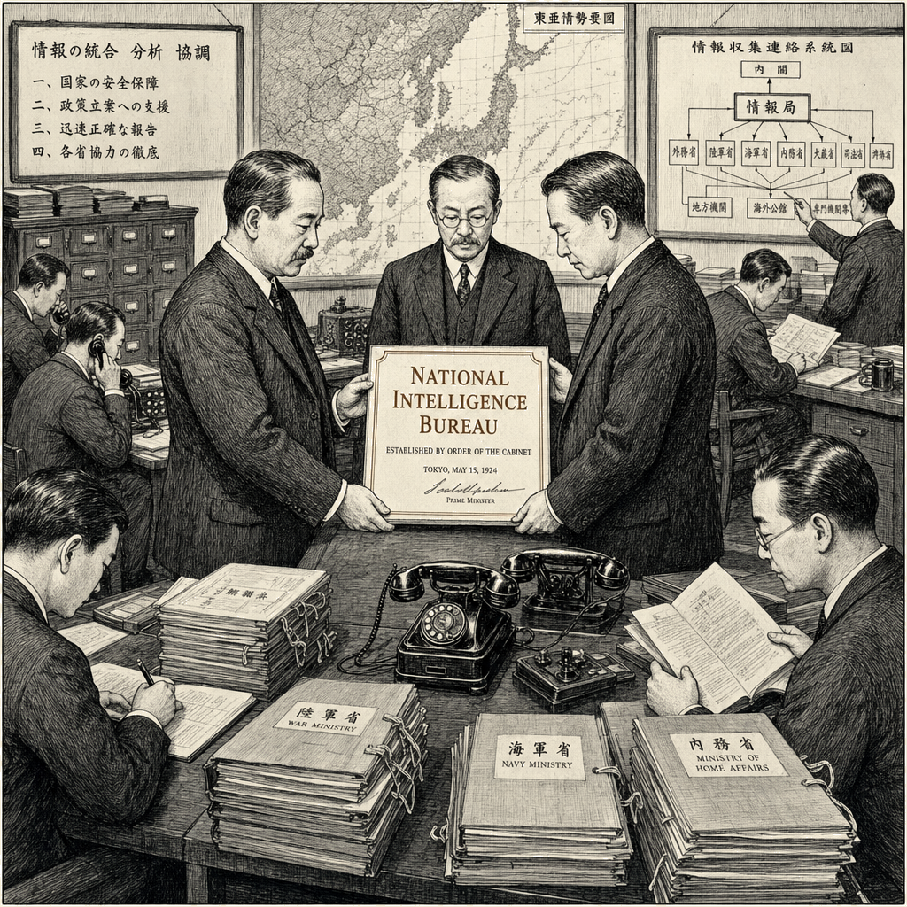 Illustration accompanying article: Japan launches National Intelligence Bureau to coordinate security analysis