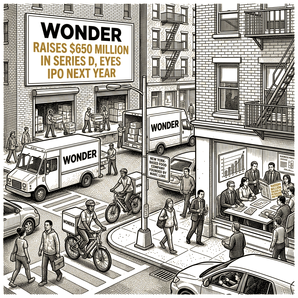 Illustration accompanying article: Wonder raises $650 million, eyes IPO next year