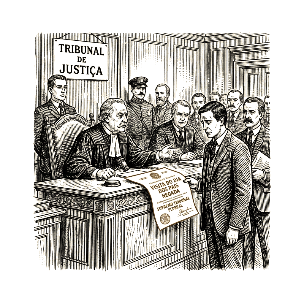 Illustration accompanying article: Brazil's Supreme Court denies Bolsonaro Father's Day visit with sons