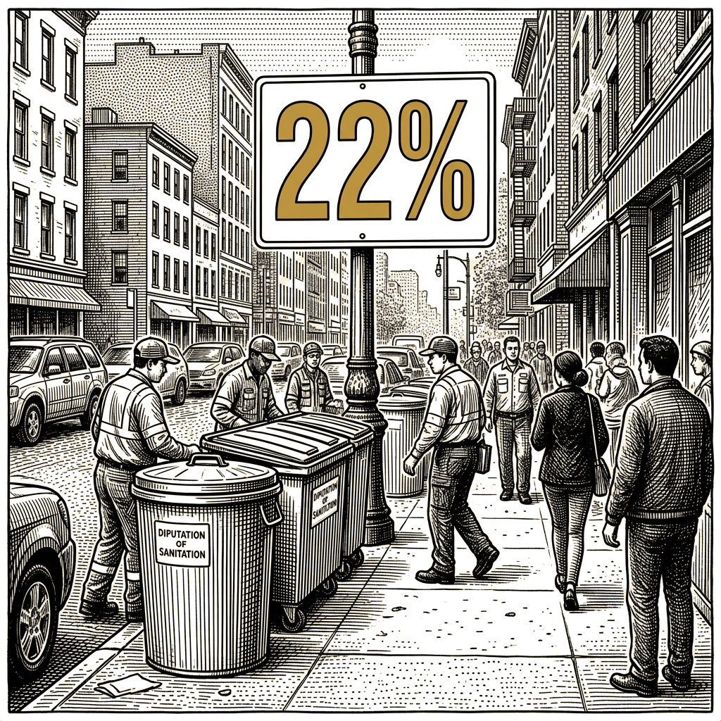 Illustration accompanying article: New York rat sightings fall 22% as containerization expands