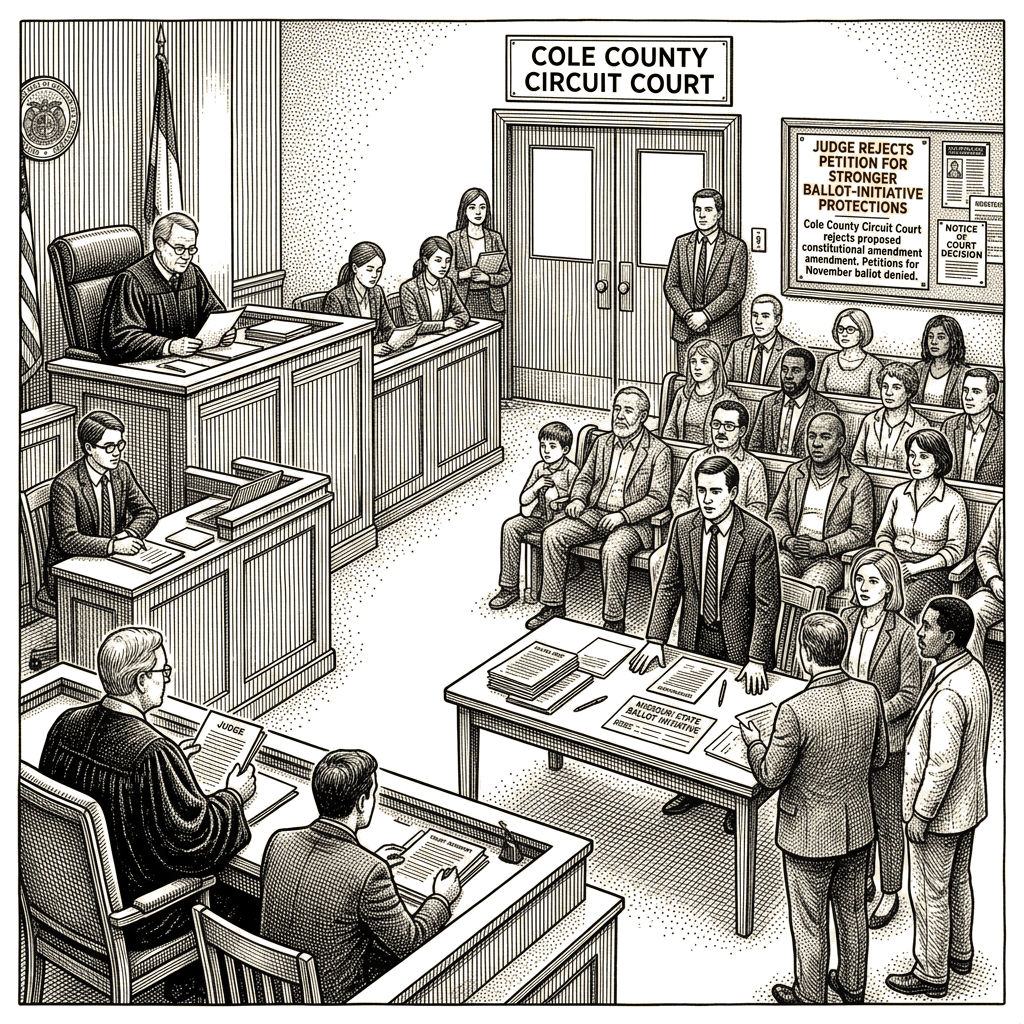 Illustration accompanying article: Missouri judge rejects petition for stronger ballot-initiative protections