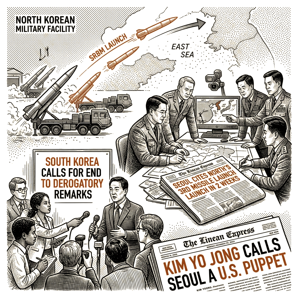 Illustration accompanying article: Kim Yo Jong calls Seoul a U.S. puppet as South Korea calls for end to derogatory remarks