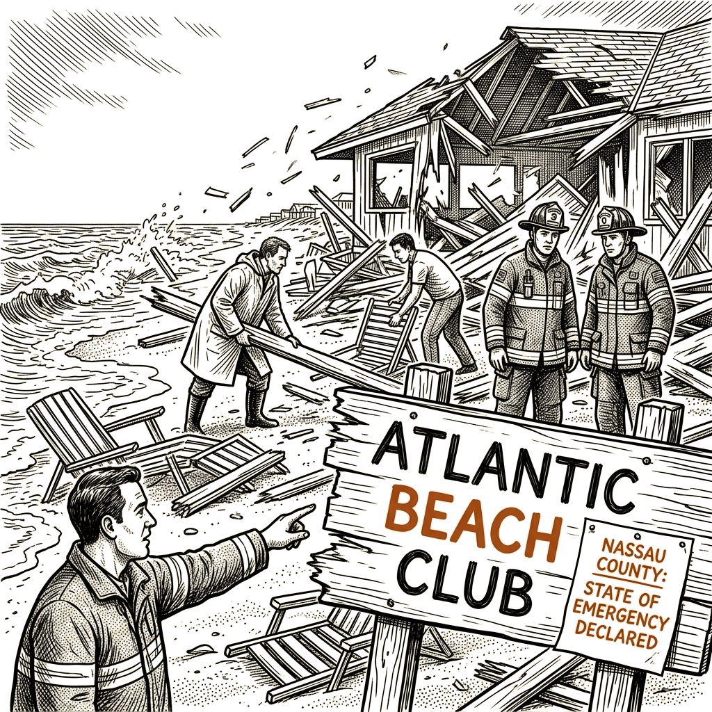 Illustration accompanying article: Possible tornado hits Atlantic Beach; Nassau County declares emergency