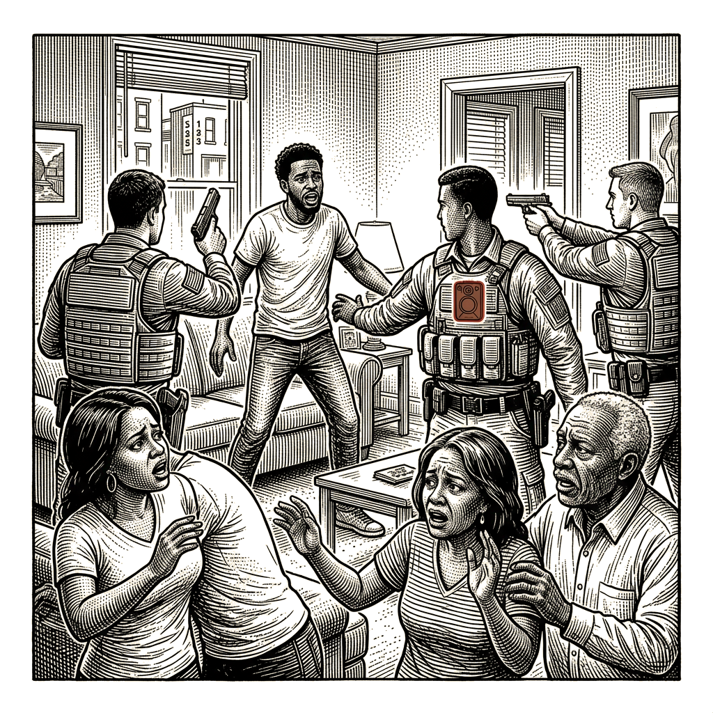 Illustration accompanying article: Federal agent's fatal Memphis shooting unjustified, family attorney says