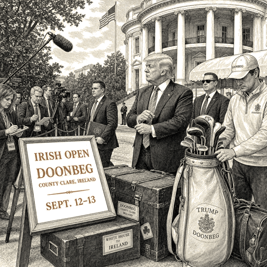 Illustration accompanying article: White House: Trump to attend Irish Open at Doonbeg on Sept. 12-13
