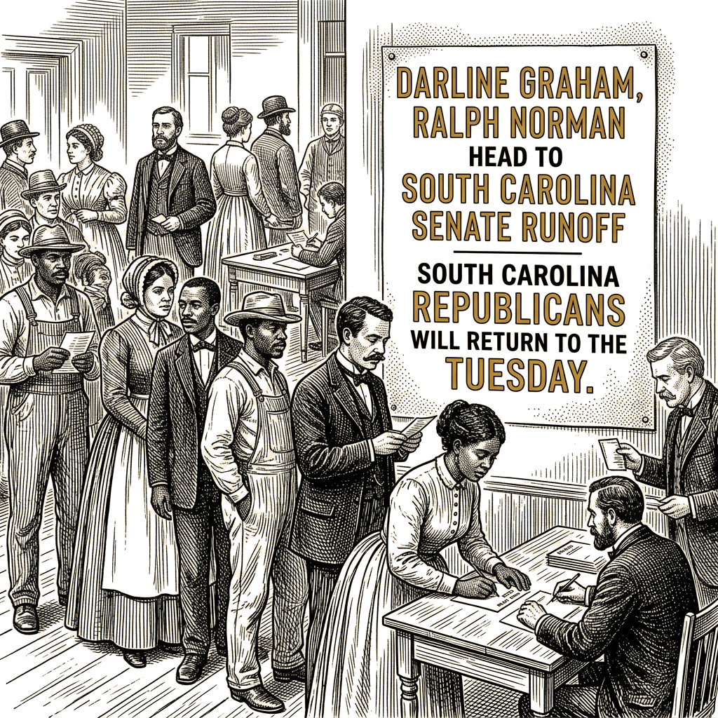 Illustration accompanying article: Darline Graham, Ralph Norman head to South Carolina Senate runoff