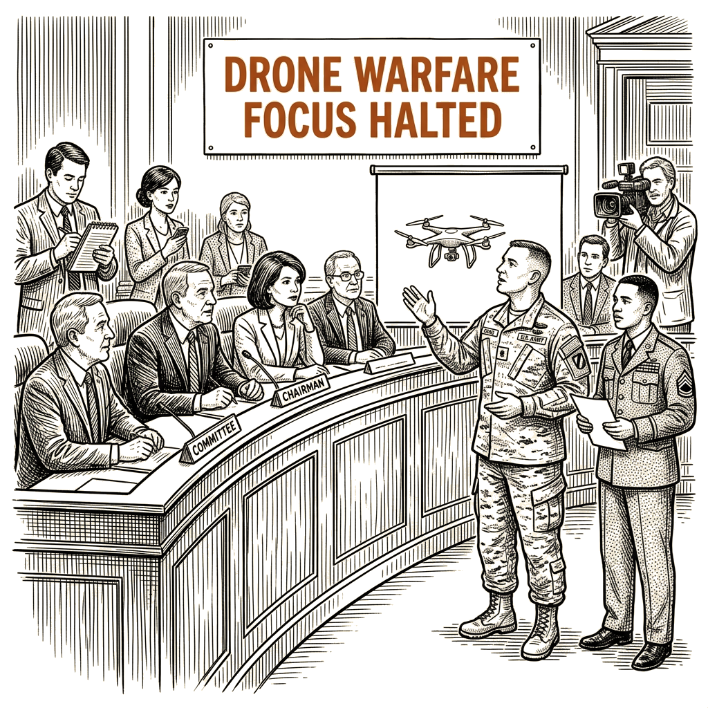 Illustration accompanying article: Lawmakers press Army to explain halt of 173rd's drone warfare focus