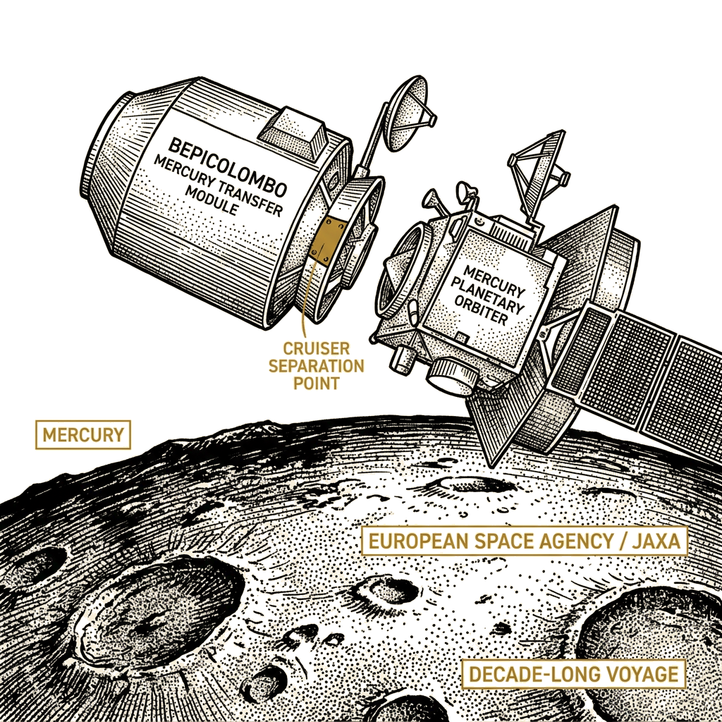 BepiColombo spacecraft separate from cruiser, close in on Mercury