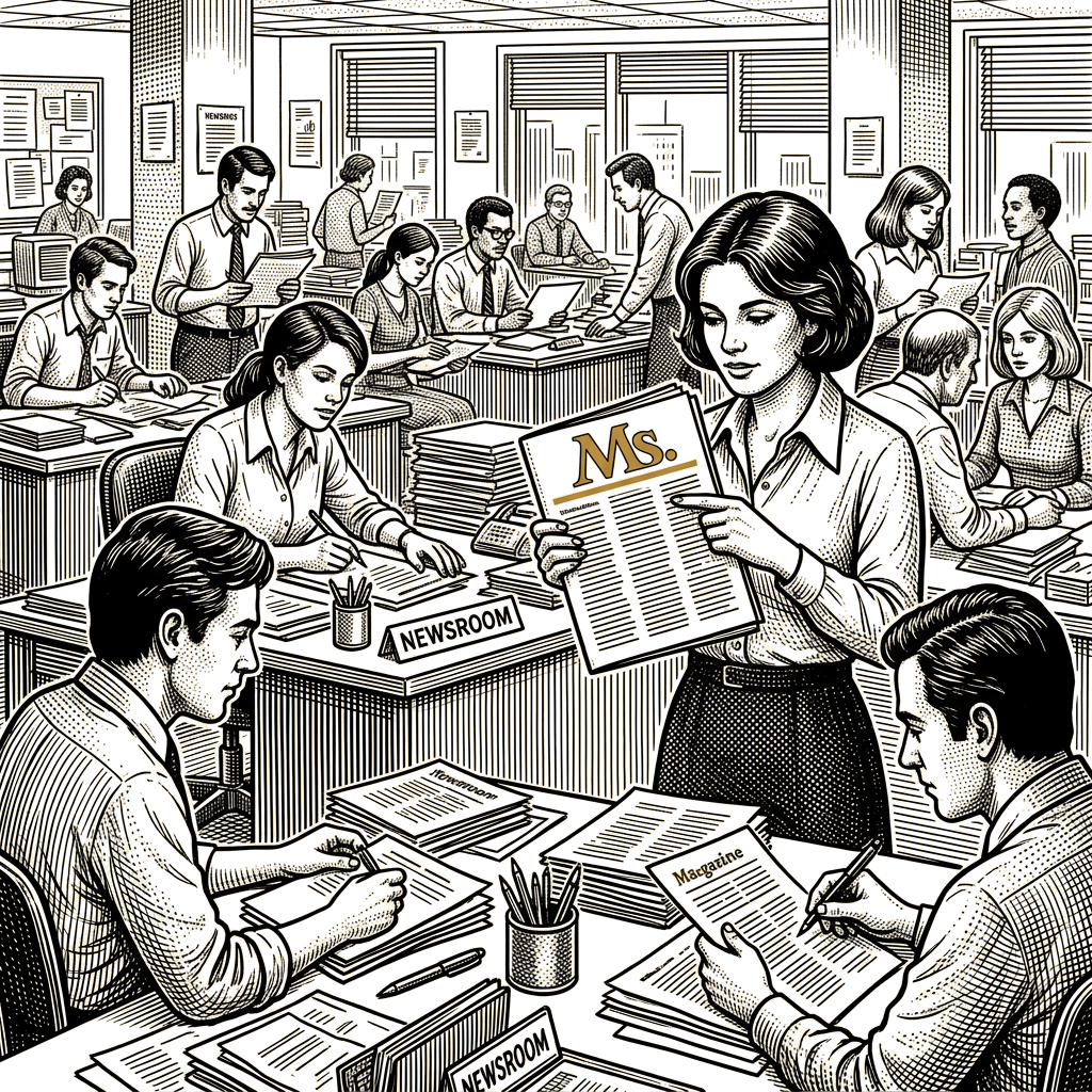 Illustration accompanying article: Gloria Steinem, co-founder of Ms. magazine, dies at 92