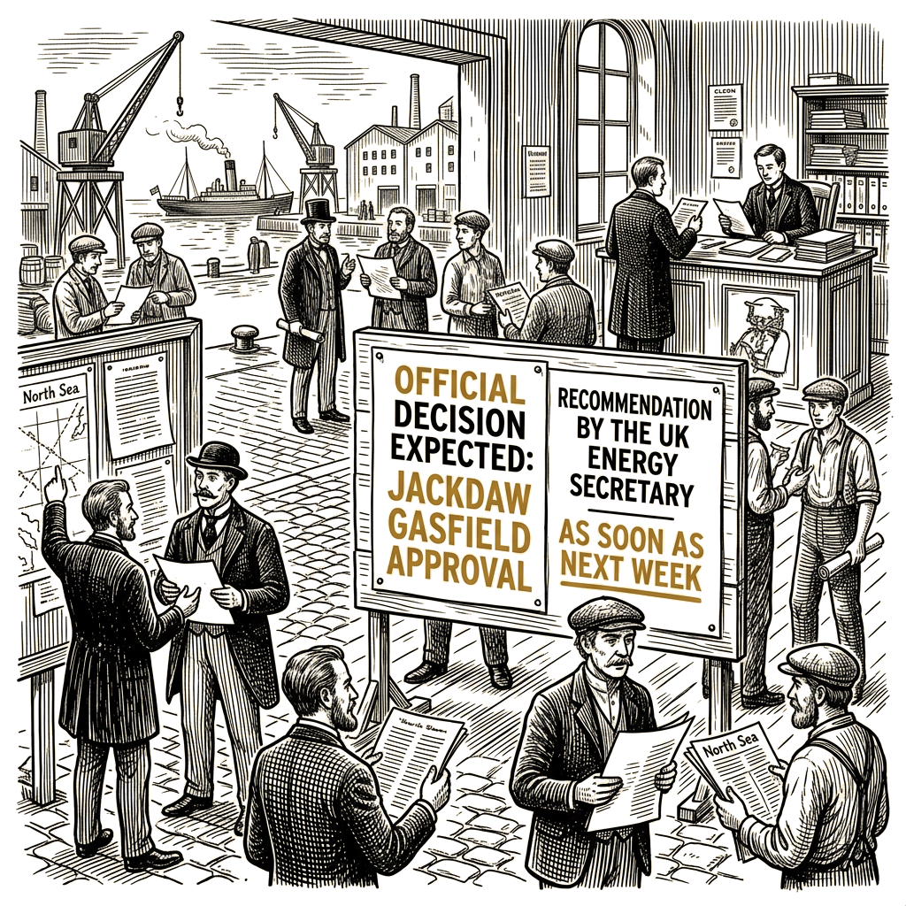 Illustration accompanying article: UK energy secretary expected to recommend Jackdaw gasfield approval