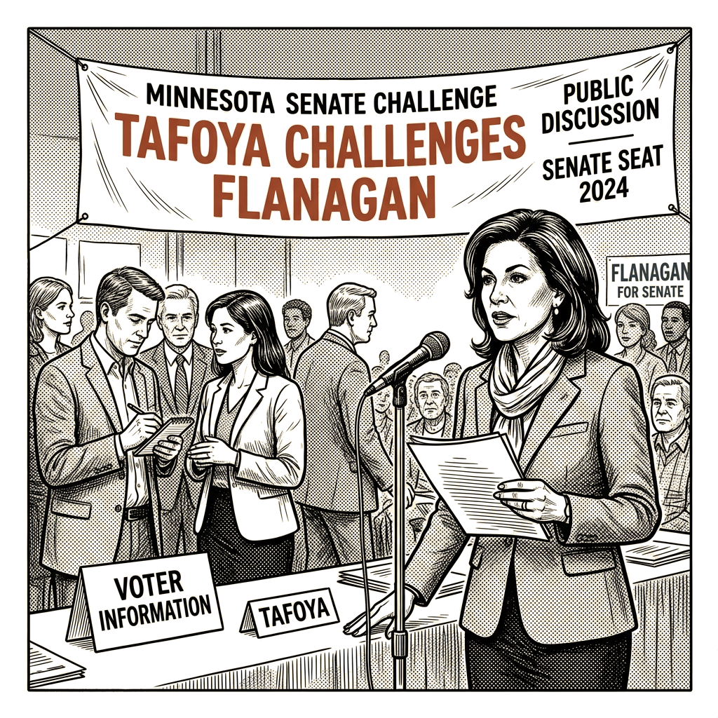 Illustration accompanying article: Tafoya challenges Flanagan for Minnesota Senate seat
