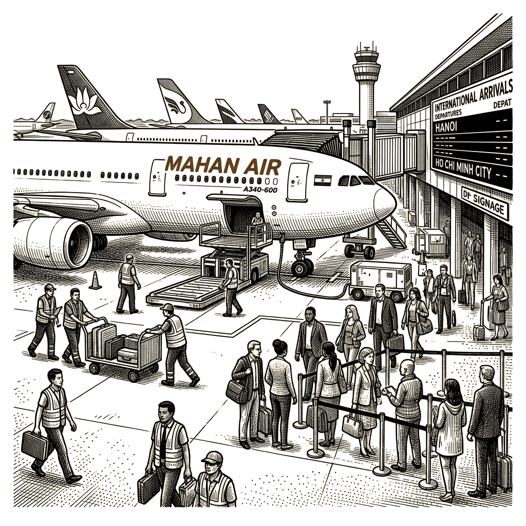 Illustration accompanying article: Mahan Air starts Hanoi and Ho Chi Minh City flights