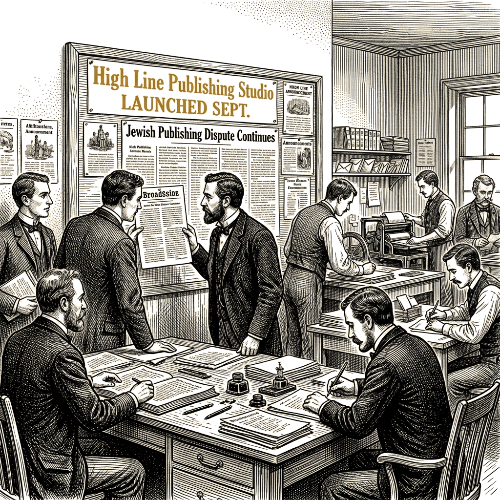 Illustration accompanying article: High Line Publishing Studio launches amid Jewish publishing dispute