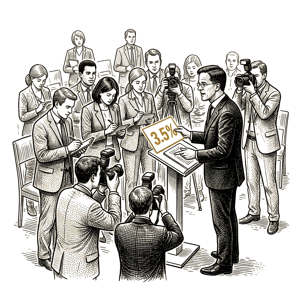 Illustration accompanying article: NATO chief Rutte says UK needs 'credible path' to 2035 defence target