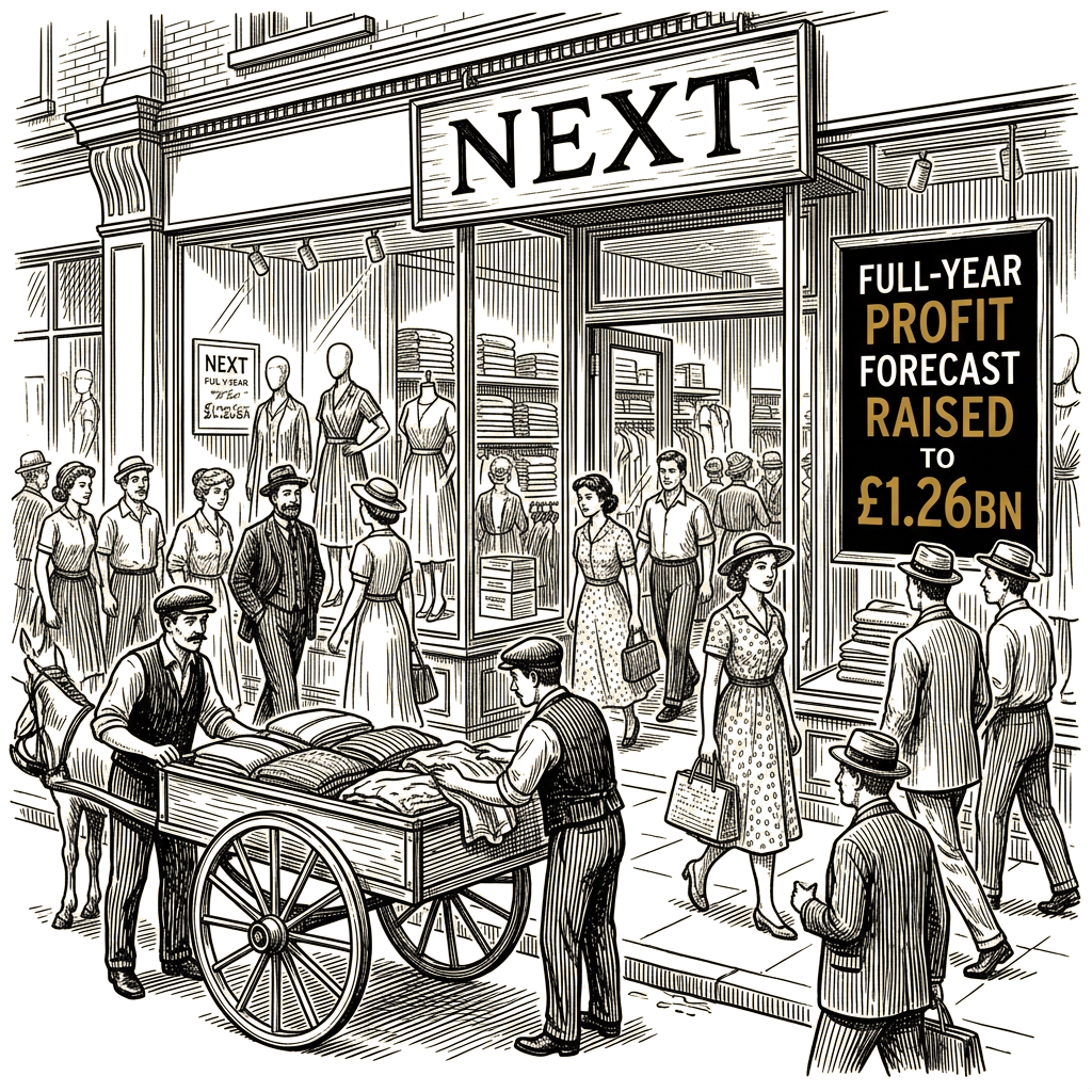 Illustration accompanying article: Next raises full-year profit forecast to £1.26bn on warm-weather sales