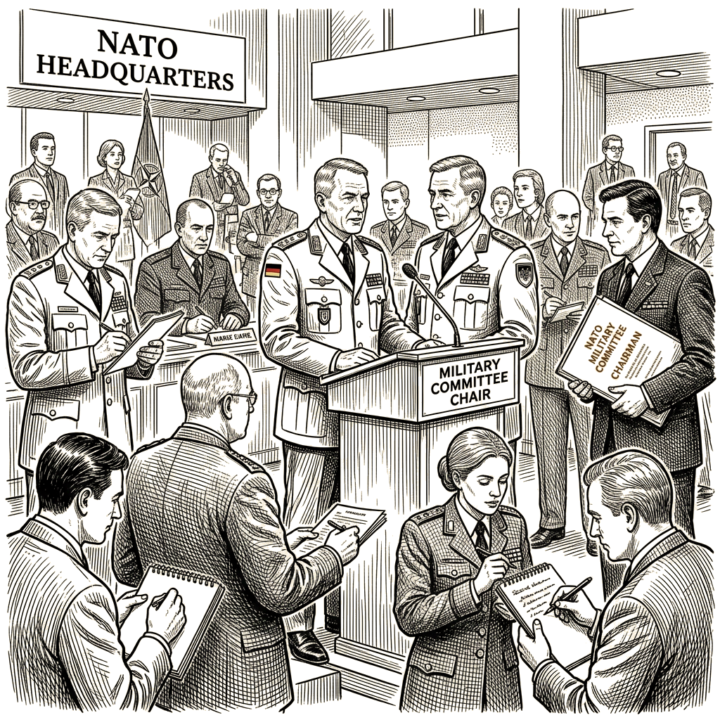 Illustration accompanying article: German general selected as NATO military committee chair