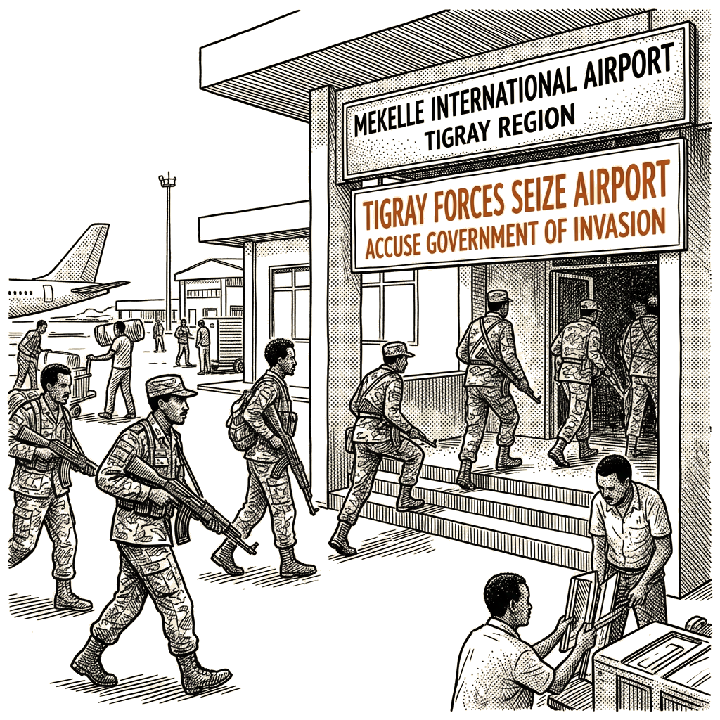 Illustration accompanying article: Tigray forces seize Mekelle airport, accuse Ethiopian government of invasion