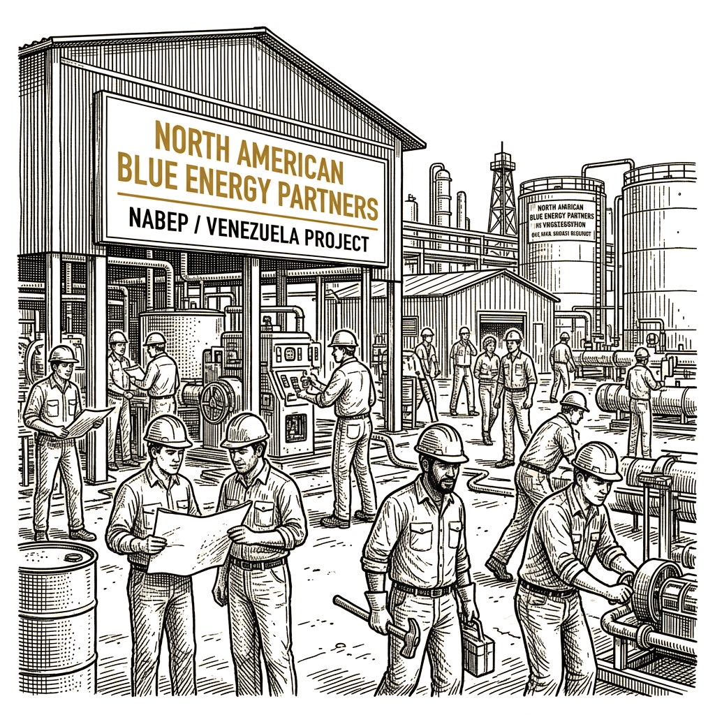 Illustration accompanying article: Pentagon-backed NABEP races to expand in Chevron's Venezuelan territory