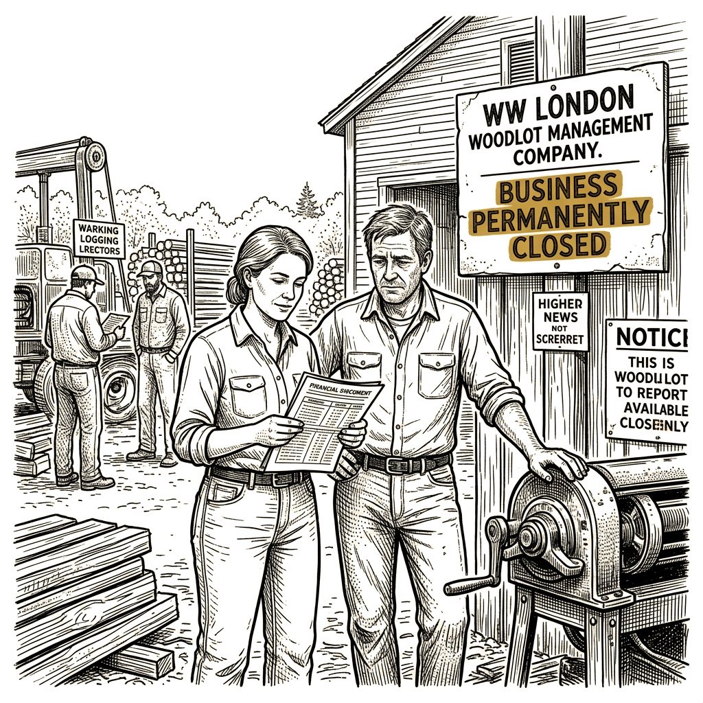 Illustration accompanying article: Maine loggers and fishers absorb rising costs from Trump-Canada trade war