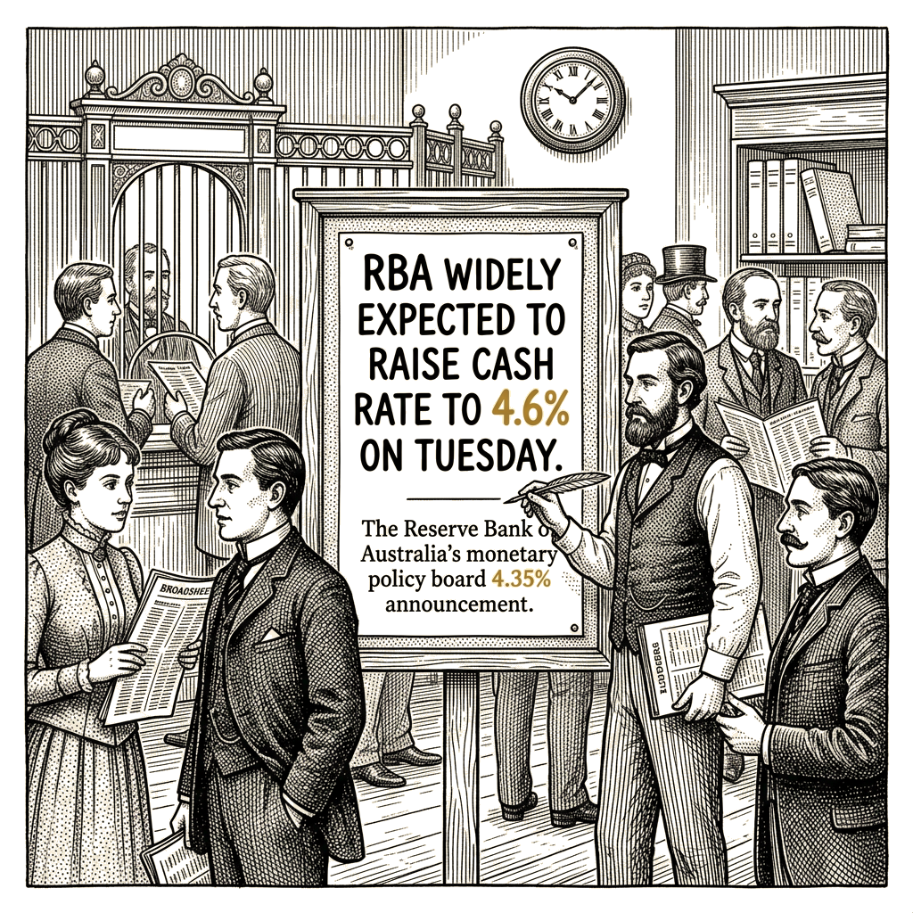Illustration accompanying article: RBA widely expected to raise cash rate to 4.6% on Tuesday