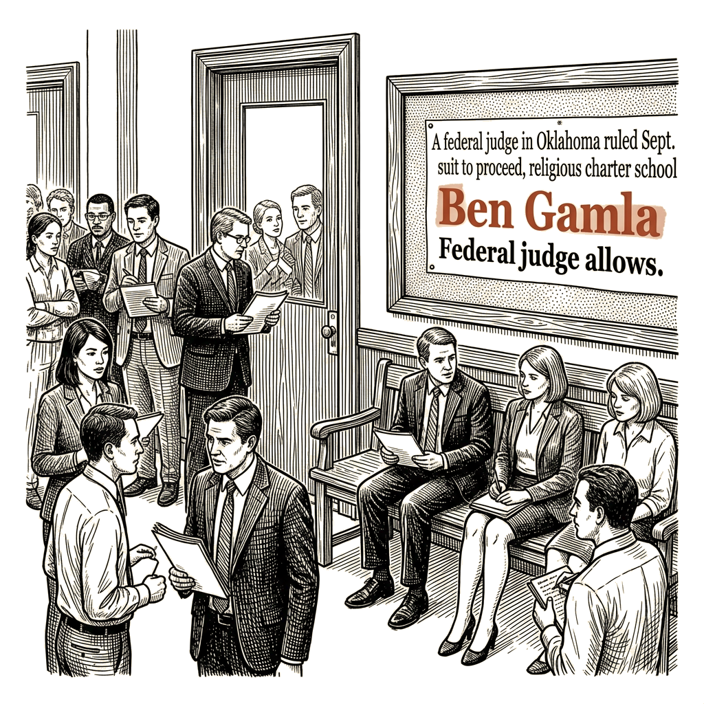 Illustration accompanying article: Federal judge allows Ben Gamla religious charter school suit to proceed