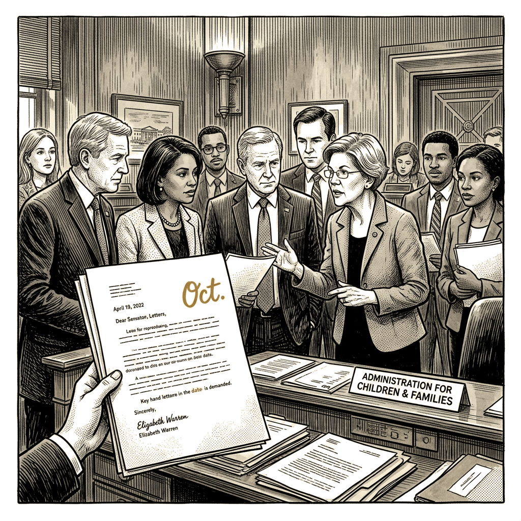 Illustration accompanying article: Seven senators demand data on childcare closures, rising costs