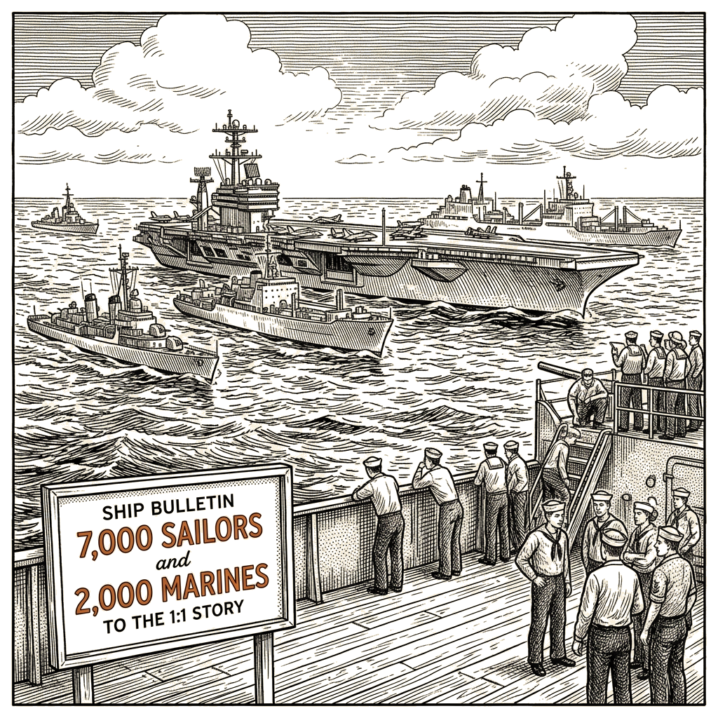 Illustration accompanying article: U.S. carrier, amphibious group heading toward Middle East
