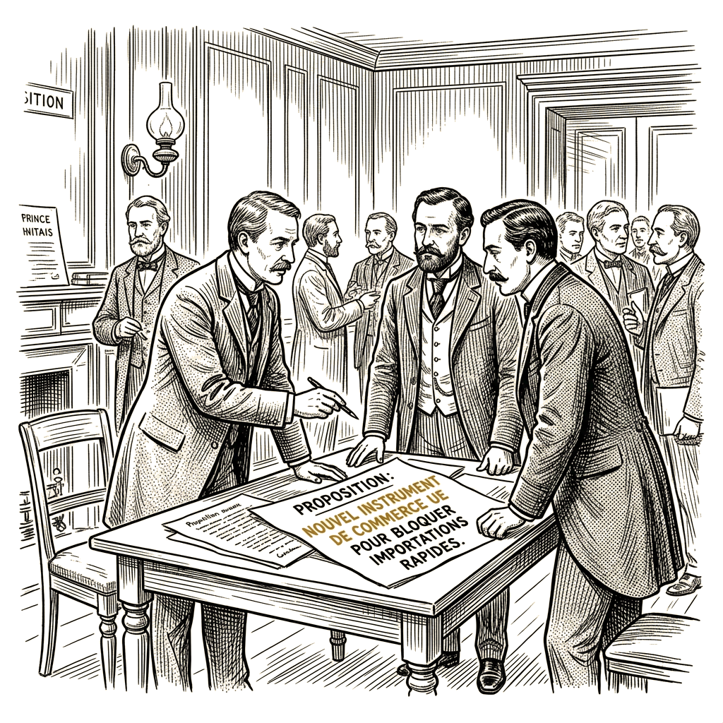 Illustration accompanying article: Germany, France pitch EU trade tool to quickly block Chinese goods