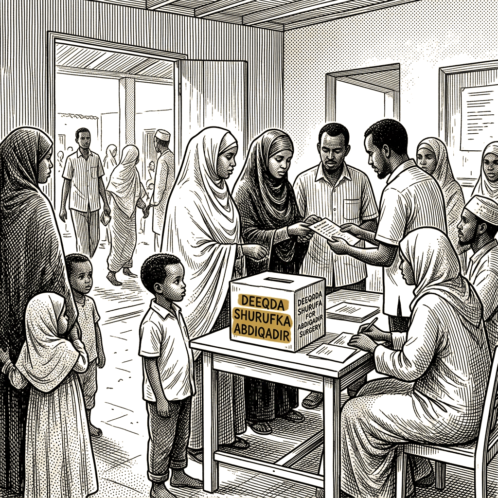 Illustration accompanying article: Reader donations fund surgery for Somali boy injured in US drone strike