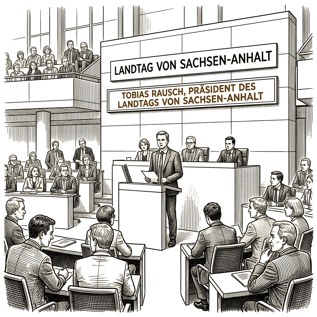 Illustration accompanying article: AfD's Rausch elected Saxony-Anhalt parliament speaker