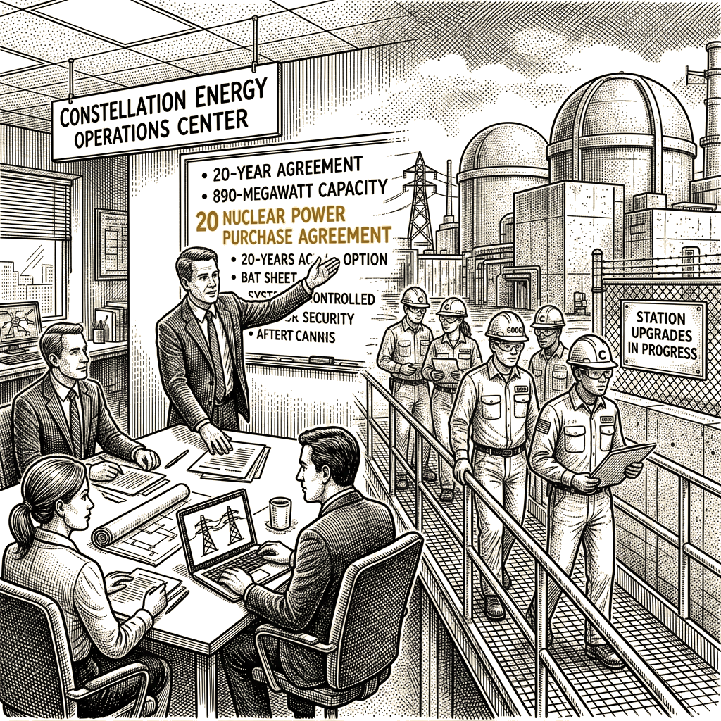 Illustration accompanying article: Google, Constellation agree to 20-year nuclear power deal